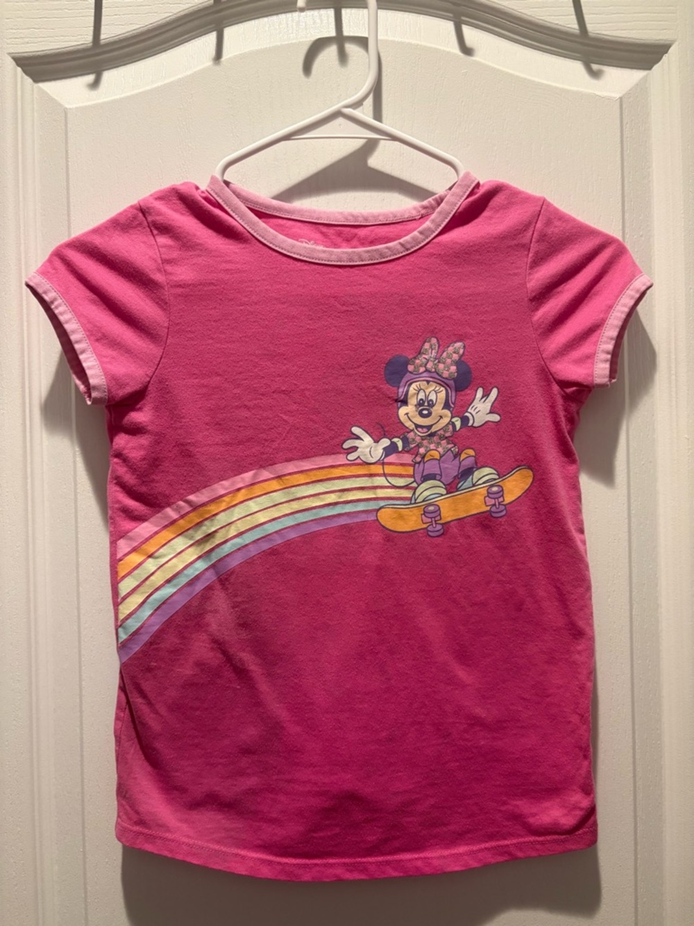 Minnie Mouse pink skateboard shirt